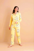 Civciv Desenli Süet Pijama Takımı