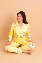 Civciv Desenli Süet Pijama Takımı