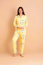 Civciv Desenli Süet Pijama Takımı